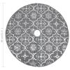 Gecheer Christmas Tree Skirt, Large Foldable Grey Polyester with Snow Pattern for Living Room Holiday Decor view 3