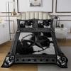 Homewish Cow Fur Abstract Kids Bedspread Queen Size,Boys Girls Adults Xmas Decor,Western Stars Wooden Plank Coverlet Set,Rustic Farmhouse Quilted Coverlet,Black Grey Retro Bedding Quilt,2 Pillowcases view 2