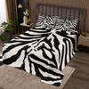 Zebra Skin Print Kids Bedspread Queen Size,Boys Girls Adults Xmas Decor,Wild Animals Abstract Fur Texture Coverlet Set,Rustic Farmhouse Quilted Coverlet,Black Retro Bedding Quilt,2 Pillowcases view 1