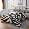 Zebra Skin Print Kids Bedspread Queen Size,Boys Girls Adults Xmas Decor,Wild Animals Abstract Fur Texture Coverlet Set,Rustic Farmhouse Quilted Coverlet,Black Retro Bedding Quilt,2 Pillowcases view 2