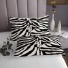 Zebra Skin Print Kids Bedspread Queen Size,Boys Girls Adults Xmas Decor,Wild Animals Abstract Fur Texture Coverlet Set,Rustic Farmhouse Quilted Coverlet,Black Retro Bedding Quilt,2 Pillowcases view 3