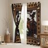 Abstract Cow Fur Print Kids Window Curtains for Boys Girls Adults Xmas,Western Stars Wooden Board Window Drapes,Rustic Farmhouse Brown Retro Window Treatments Grommet Top 2 Panel Set,42Wx90L inch view 3
