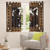 Abstract Cow Fur Print Kids Window Curtains for Boys Girls Adults Xmas,Western Stars Wooden Board Window Drapes,Rustic Farmhouse Brown Retro Window Treatments Grommet Top 2 Panel Set,42Wx90L inch view 4