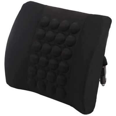 OJOINK Lumbar Support Pillow, Back Cushion with Vibrating for Back Pain Relief, for Car Seat and Home Office Chair (Color : Black)