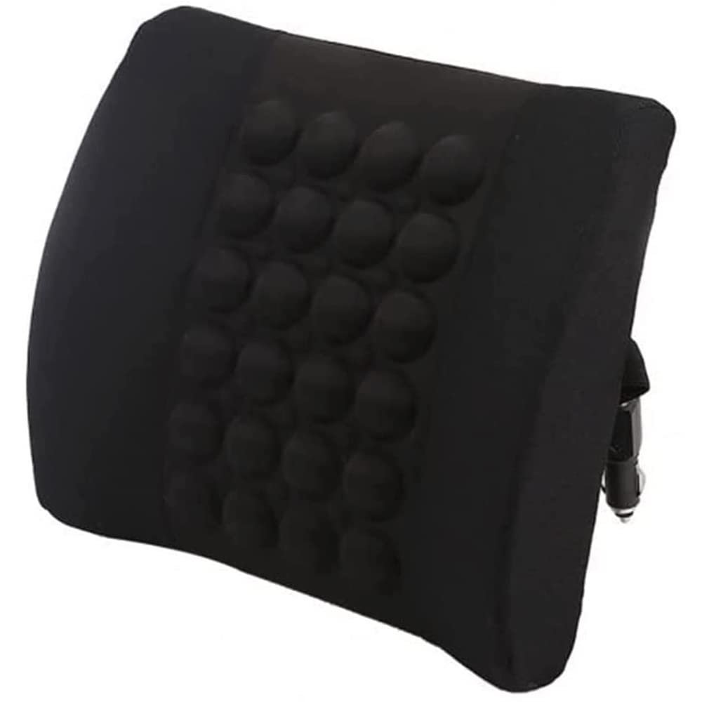 OJOINK Lumbar Support Pillow, Back Cushion with Vibrating for Back Pain Relief, for Car Seat and Home Office Chair (Color : Black)
