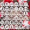 JULBEAR 36 Pcs Valentine's Day Cookie Stencils Templates for Baking Coffee view 1