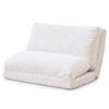 N&V Folding Matress Sofa Bean Bag Bed, Foam Filling Folding Matress Sofa, Includes Removable and Machine Washable Cover, Soft Premium Faux Fur (Medium, White) view 1