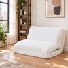 N&V Folding Matress Sofa Bean Bag Bed, Foam Filling Folding Matress Sofa, Includes Removable and Machine Washable Cover, Soft Premium Faux Fur (Medium, White) view 2