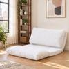 N&V Folding Matress Sofa Bean Bag Bed, Foam Filling Folding Matress Sofa, Includes Removable and Machine Washable Cover, Soft Premium Faux Fur (Medium, White) view 3