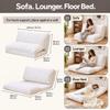 N&V Folding Matress Sofa Bean Bag Bed, Foam Filling Folding Matress Sofa, Includes Removable and Machine Washable Cover, Soft Premium Faux Fur (Medium, White) view 4