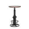 BOKKOLIK Industrial Bistro Bar Table 38.6-44.4inch Height Adjustable Farmhouse Pub Table for Kitchen Dinning Room Office Swivel Wooden Top view 4