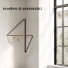 EXCEI Coat Rack Wall Mounted Corner Coat Rack Modern and Minimalist Clothes Hanging Rack Metal and Wooden Clothing Organizer Hanging Clothes Rack for Bathroom Entryway Office Display and Storage view 3
