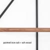 EXCEI Coat Rack Wall Mounted Corner Coat Rack Modern and Minimalist Clothes Hanging Rack Metal and Wooden Clothing Organizer Hanging Clothes Rack for Bathroom Entryway Office Display and Storage view 4