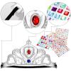 Okllen 31 Pcs Foam Princess Tiaras and Crowns Set for Adults, Making Your Own Tiaras and Crowns with Diamond Sticker for Party Supplies view 4