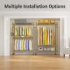VIPEK R2 Plus Rolling Clothes Rack for Hanging Clothes Heavy Duty Garment Rack 3 Tiers Adjustable Wire Shelving Clothing Racks with Double Hanging Rods, Closet Organizers and Storage, Gold view 2
