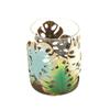 BOOMLATU Decorative Hurricane Candle Holder,Leaf Shape Tea Lights Candle Stand with Removable Glass Cup (Small) view 1