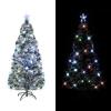Tidyard Artificial Christmas Tree, 82.7 Inch Pre-Lit Large Green Fiberglass Steel Frame with Multicolor LED Lights for Indoor Outdoor Living Room Holiday Decor view 1
