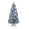 Tidyard Artificial Christmas Tree, 82.7 Inch Pre-Lit Large Green Fiberglass Steel Frame with Multicolor LED Lights for Indoor Outdoor Living Room Holiday Decor view 2