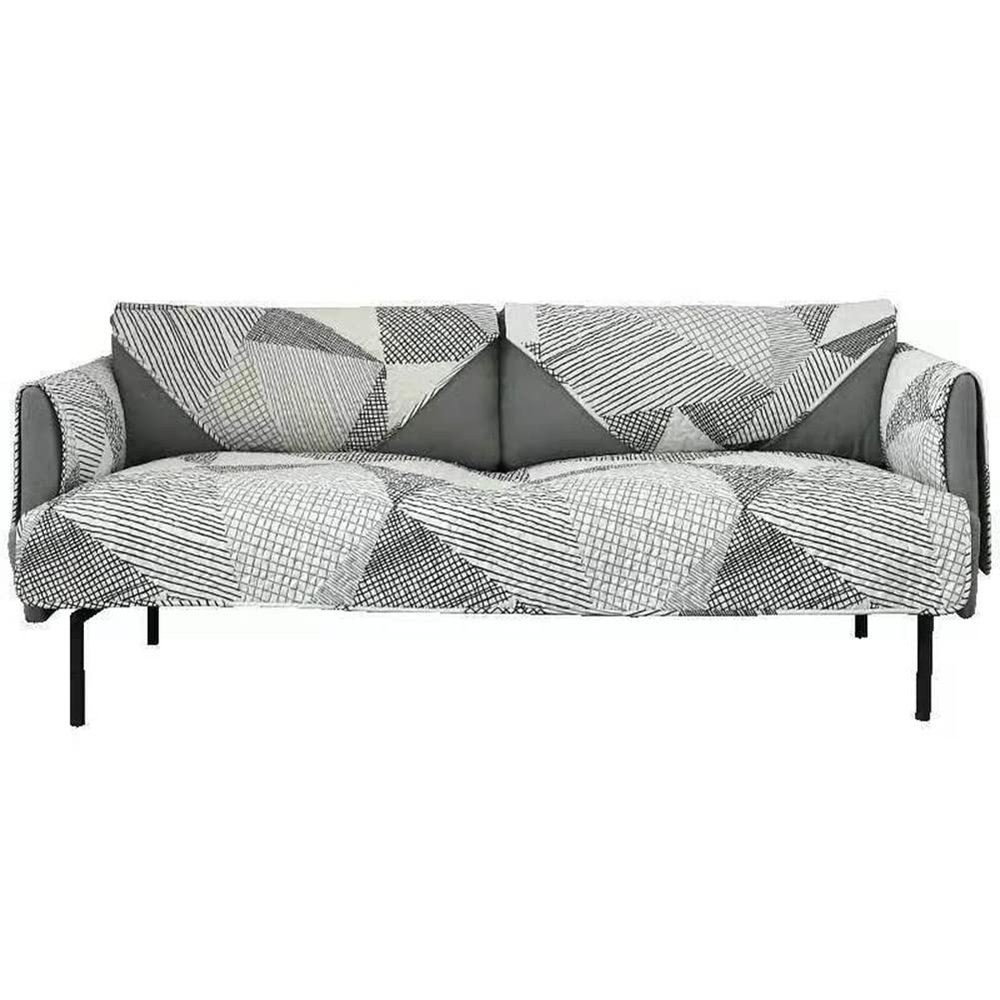 XSlive Cotton Quilted Sofa Couch Cover Boho Geometric Print Sectional Couch Covers Anti-Slip Washable Sofa Slipcover for Kids Dogs Pet, 1 Piece/Not All Set (43"x70")