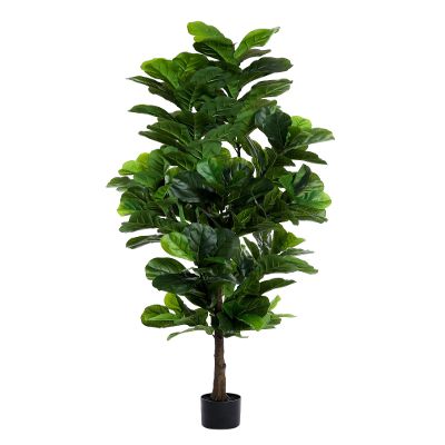 FLOWORLD Fiddle Leaf Fig Tree 6ft Tall Artificial Tree in Plastic Pot Fake Ficus Lyrata Plants with 184 Decorative Fiddle Leaves Faux Fig Trees for Home Office Living Room Decor Indoor Outdoor