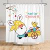 Yeele Easter Shower Curtain, 72x84IN Bunny Rabbit Funny Shower Curtain Happy Easter Shower Curtains Waterproof Fabric Little Chicken Cartoon Shower Curtains for Kids with Hooks view 3