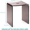 Navaris Gray Acrylic Shower Bench - Waterproof Stool for Bathroom or Vanity 17.1" x 14.6" x 11" - Modern Glam Transparent Seat - Holds up to 220 lbs view 2