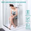 Navaris Gray Acrylic Shower Bench - Waterproof Stool for Bathroom or Vanity 17.1" x 14.6" x 11" - Modern Glam Transparent Seat - Holds up to 220 lbs view 3