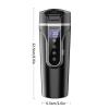 500ml Car Kettle,Stainless Steel Travel Electric Kettle, Intelligent Temperature Hot Water Boiler, Heating Kettle Mug with LCD Display, 12-24V Heating Car Cup for Coffee Tea Milk, portable water view 2