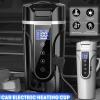 500ml Car Kettle,Stainless Steel Travel Electric Kettle, Intelligent Temperature Hot Water Boiler, Heating Kettle Mug with LCD Display, 12-24V Heating Car Cup for Coffee Tea Milk, portable water view 4