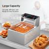 ROVSUN 11.4QT Electric Commercial Deep Fryer with Basket & Lid, Countertop Kitchen Frying Machine, Temperature Adjustable Stainless Steel French Fryer for French Fries Donuts Onion Rings 2500W view 3