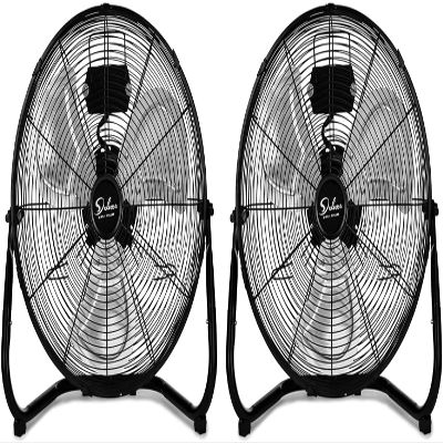 InfiniPower Simple Deluxe 12 Inch 3-Speed High Velocity Heavy Duty Metal Industrial Floor Fans Oscillating Quiet for Home, Commercial, Residential, and Greenhouse Use, Outdoor/Indoor, Black
