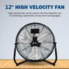 InfiniPower Simple Deluxe 12 Inch 3-Speed High Velocity Heavy Duty Metal Industrial Floor Fans Oscillating Quiet for Home, Commercial, Residential, and Greenhouse Use, Outdoor/Indoor, Black view 2