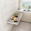 Folding Tables 304 Stainless Steel Wall Mounted Desk Folding Space Saving Wall Mounted Folding Table For Kitchen Wood Laundry Folding Table For Laundry Room Wall Desks For Small Spaces ( Size : L39inc view 4