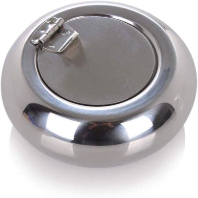 TATSEN Stainless Steel Car-borne Mini Ashtray with Capped Windproof Cover Fashion Gift Ashtray
