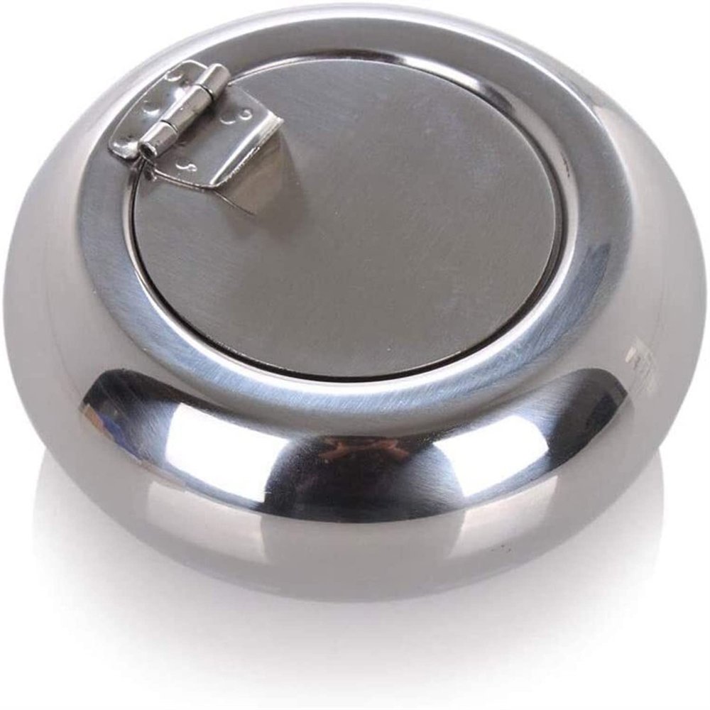 TATSEN Stainless Steel Car-borne Mini Ashtray with Capped Windproof Cover Fashion Gift Ashtray