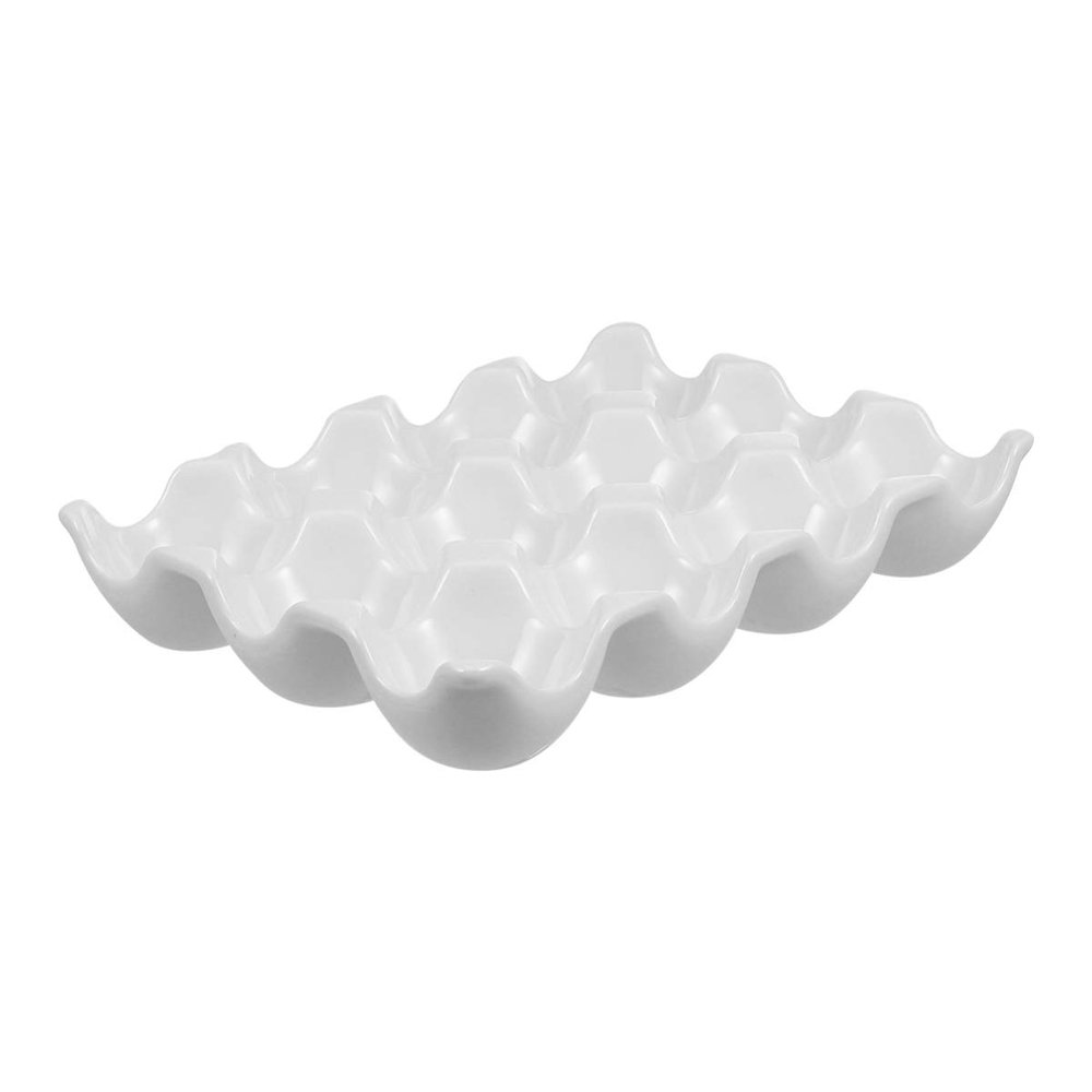 12 Egg Holder Storage Container Ceramic Fridge Egg Organizer Modern Kitchen Accessory