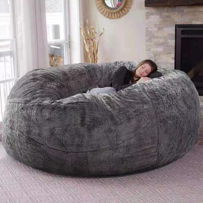 AAXYZX 7ft Giant Fur Bean Bag Chair Cover,Zipper Storage Bean Bag Cover, No Filler Ultra Soft Memory Bean Bag Chair Cover for Adult Living Room