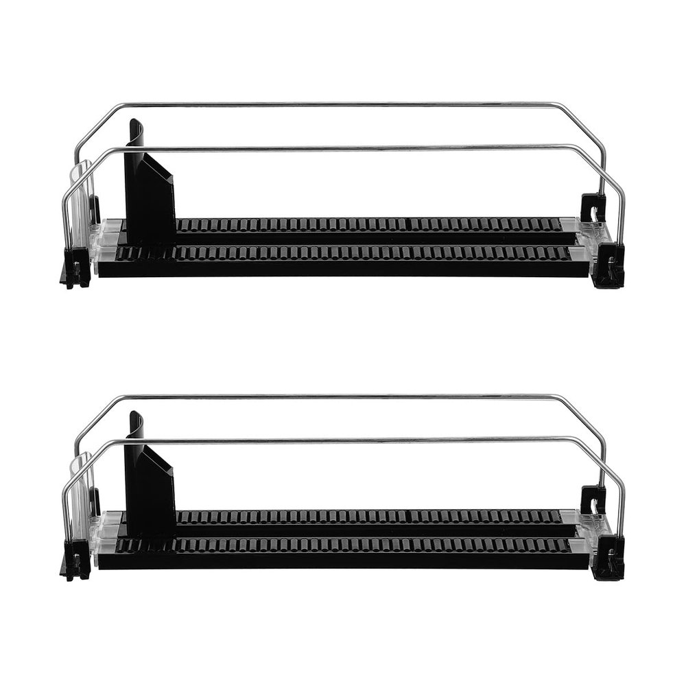 2Pcs Drink Organizer for Fridge, Soda Can Dispenser with Automatic Pusher Glide, Refrigerator Bottle Organizer Beverage Storage Holder for Refrigerator Pantry Vending Machine (3-4 Can)