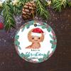 Bomehhjuli Christmas Porcelain Ornament Baby's 1st Christmas Ceramic Ornament Dinosaur Floral Wreath 3.2 Inch with Gold String Xmas Holiday Christmas Tree Birthday Gifts for Friend Housewarming Gift view 4