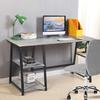 CIATRE Computer Desk Wooden Desk Home Office Computer Desktop/Gaming Computer Desk Space Saving Design with 2 Storage Shelves (Dark Grey) view 1