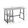CIATRE Computer Desk Wooden Desk Home Office Computer Desktop/Gaming Computer Desk Space Saving Design with 2 Storage Shelves (Dark Grey) view 2
