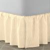 Ivory 1 Pc Dust Ruffle Striped Bedskirt 800 TC, 100% Egyptian Cotton Bed Skirt Full 12-Inches Striped Pattern with Split Corners view 2
