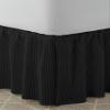 Black 1 Pc Dust Ruffle Striped Bedskirt 800 TC, 100% Egyptian Cotton Bed Skirt Full 20-Inches Striped Pattern with Split Corners view 2