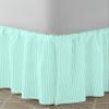Aqua 1 Pc Dust Ruffle Striped Bedskirt 800 TC, 100% Egyptian Cotton Bed Skirt Full 18-Inches Striped Pattern with Split Corners view 2