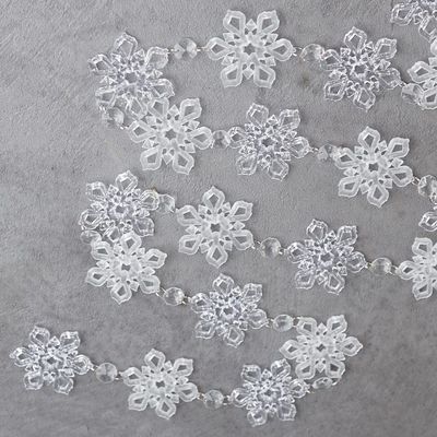 Acrylic Crystal Clear and Matte Fancy Snowflake Garland by Factory Direct Craft - Snowflake Garland for Christmas Decorating and Holiday Displays - 6 Feet Long