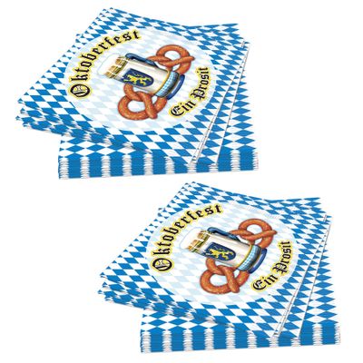 Beistle 32 Piece 2-Ply Paper Oktoberfest Lunch Napkins, German Theme Party Supplies