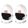 Beistle Unisex Plush Astronaut Helmets, 2 Pieces  Silver & White Headwear, Halloween Costume Accessories, Photo Booth Props, Space Themed Party Supplies, Crazy Hat Day, Astro Pilot Dress Up view 1