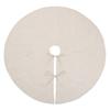 Fennco Styles Silver Piping Design Decorative Christmas Tree Skirt 72 Inch Round - Linen Blend Holiday Tree Skirt for Home, Christmas Tree, Indoor Outdoor Decoration and Special Events view 2