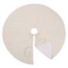 Fennco Styles Silver Piping Design Decorative Christmas Tree Skirt 72 Inch Round - Linen Blend Holiday Tree Skirt for Home, Christmas Tree, Indoor Outdoor Decoration and Special Events view 3