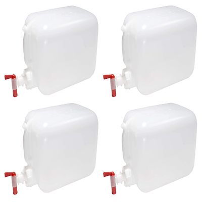 North Mountain Supply 5 Gallon Vented Plastic Hedpak/Carboy - with Cap & Faucet - Pack of 4